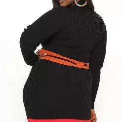 Fashion Nova Amazing Grace Sweater Midi Dress - Black/combo -Fashion Nova Dresses Shop 11 24 21Studio3 ME TB 14 30 29 58 SBD097 Blackcombo 8597 PLUS KL