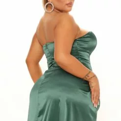 Fashion Nova Right Next Door Satin Maxi Dress - Hunter -Fashion Nova Dresses Shop 11 26 21Studio1 ME 10 39 58 32 FNT143 Hunter P 4200 PLUS KL