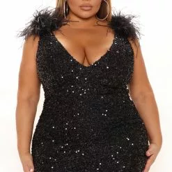 Fashion Nova Thriving With You Sequin Midi Dress - Black -Fashion Nova Dresses Shop 11 29 21Studio2 RT KP 14 57 47 59 74154C Black 0162 PLUS KL