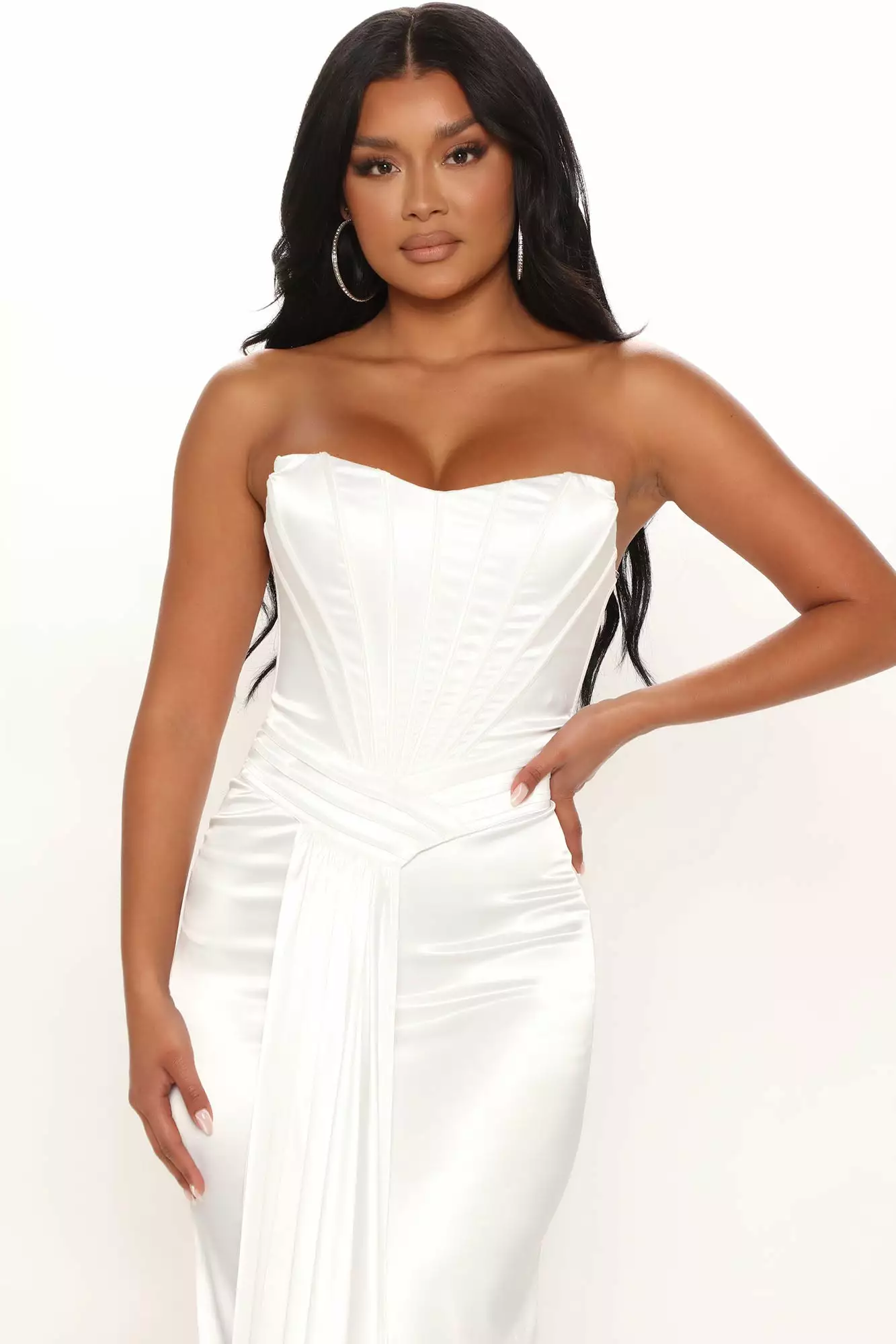 Fashion Nova Celebration Time Satin Gown - White 4 Fashion Nova Celebration Time Satin Gown - White - Image 2