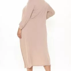 Fashion Nova Wrapped In Warmth Dress Set - Taupe -Fashion Nova Dresses Shop 11 30 20Studio1 JP MJ 10 25 26 16 DJ5470 Taupe PLUS 3739 RA