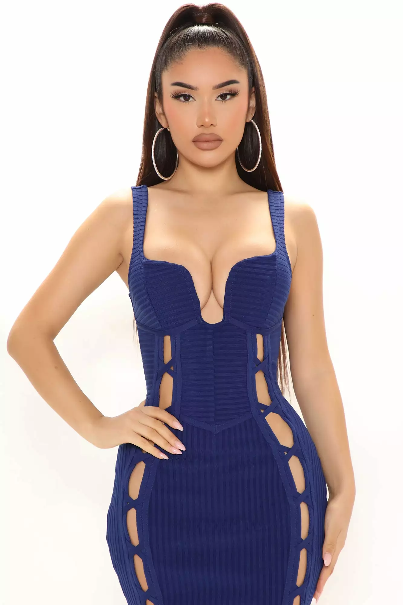 Fashion Nova No Cuts Given Bandage Midi Dress - Navy 6 Fashion Nova No Cuts Given Bandage Midi Dress - Navy - Image 4