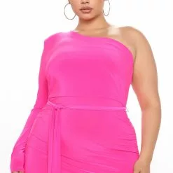 Fashion Nova Of High Importance Ruched Midi Dress - Hot Pink -Fashion Nova Dresses Shop 12 01 20Studio3 RT ON 12 51 04 48 D11577FN HotPink 0709 PLUS RA