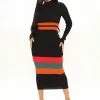 Fashion Nova Amazing Grace Sweater Midi Dress - Black/combo