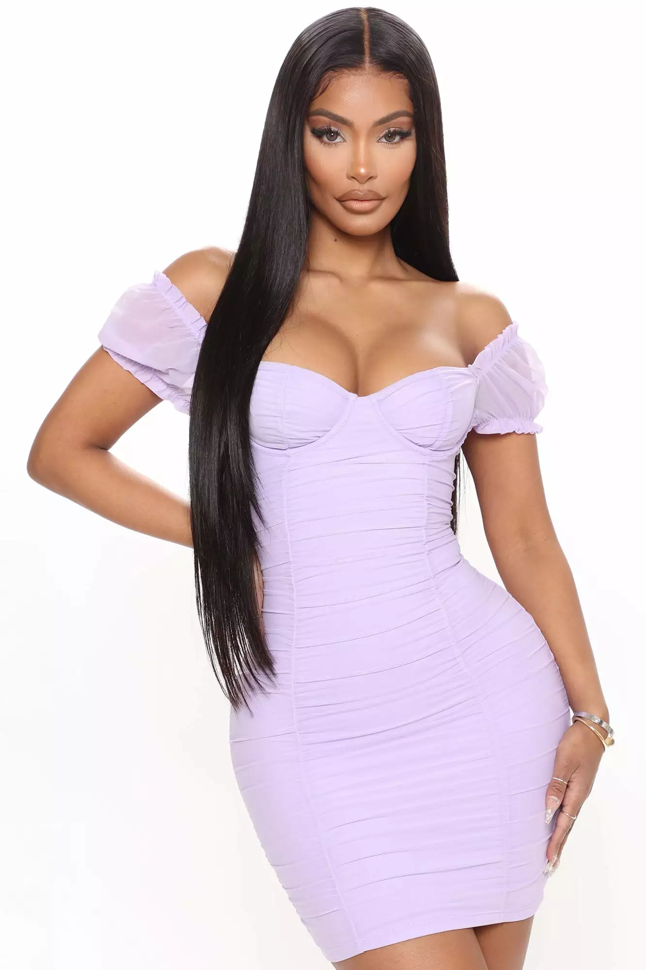 Fashion Nova Morgan Mesh Mini Dress - Lavender 5 Fashion Nova Morgan Mesh Mini Dress - Lavender - Image 3