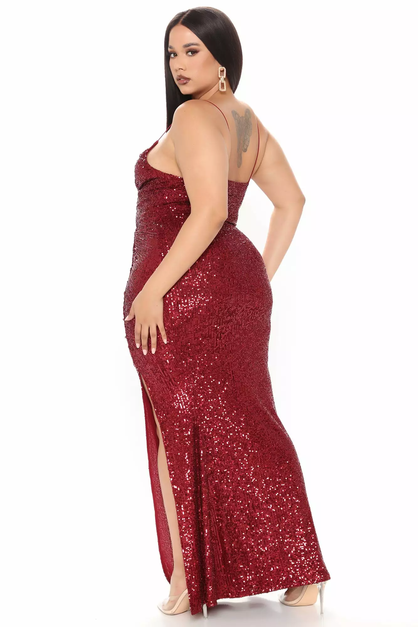 Fashion Nova Highlight Sequin Maxi Dress - Burgundy 9 Fashion Nova Highlight Sequin Maxi Dress - Burgundy - Image 7