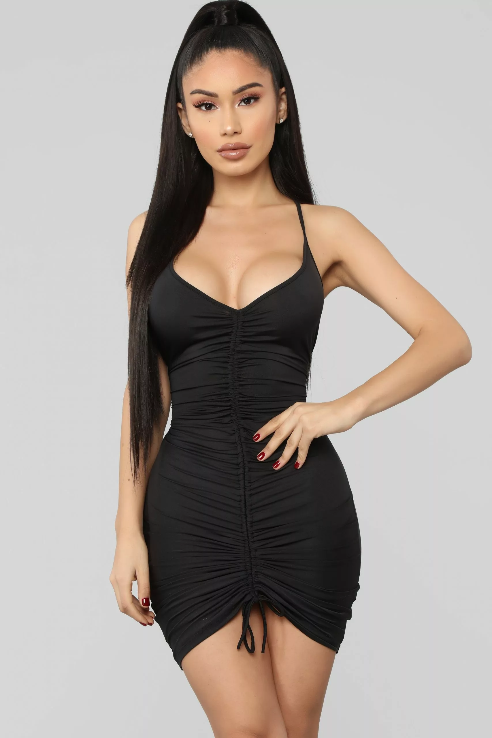Fashion Nova Shanghai Ruched Dress - Black 4 Fashion Nova Shanghai Ruched Dress - Black - Image 2