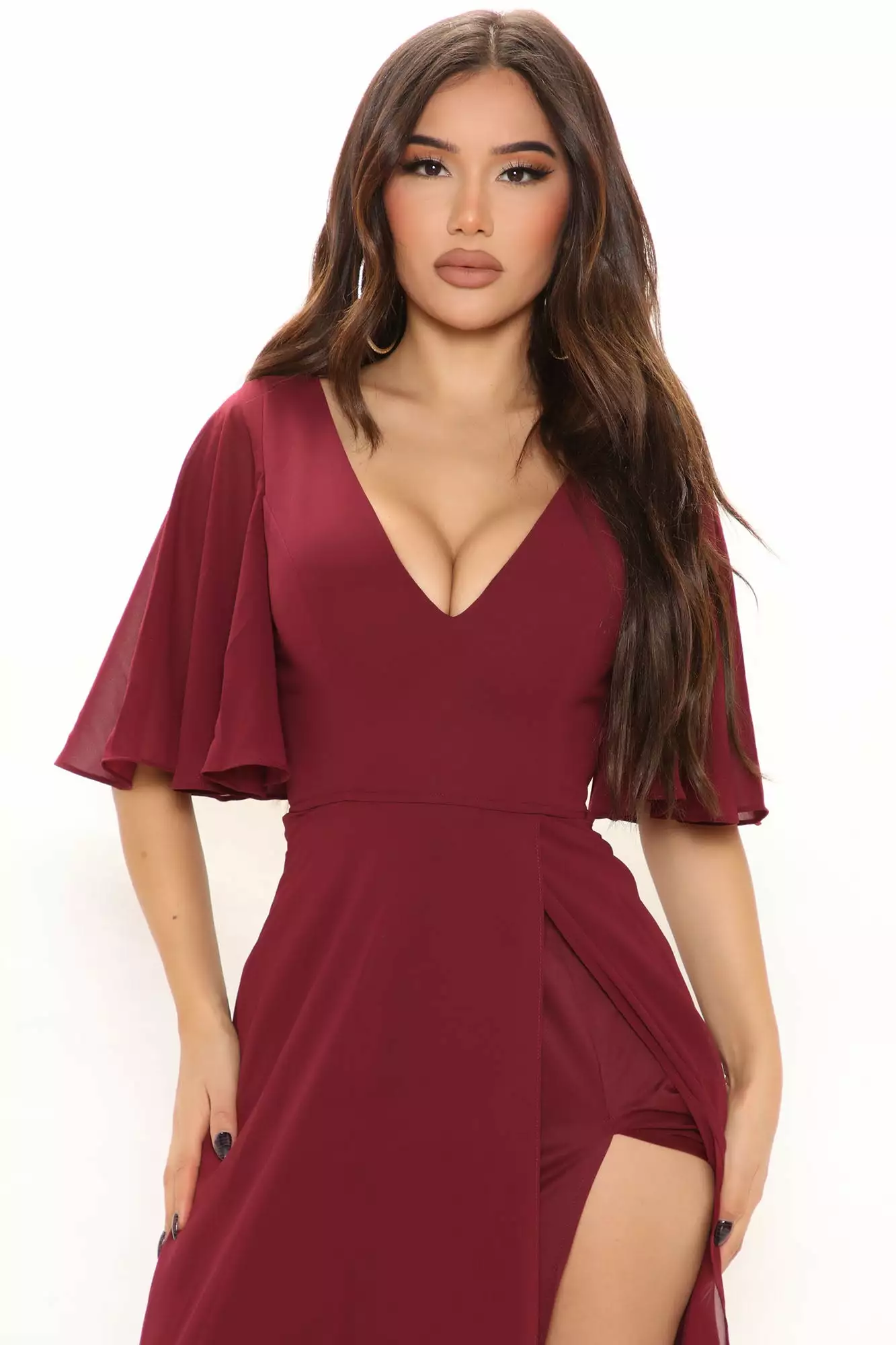 Fashion Nova Elsie Maxi Dress - Burgundy 4 Fashion Nova Elsie Maxi Dress - Burgundy - Image 2