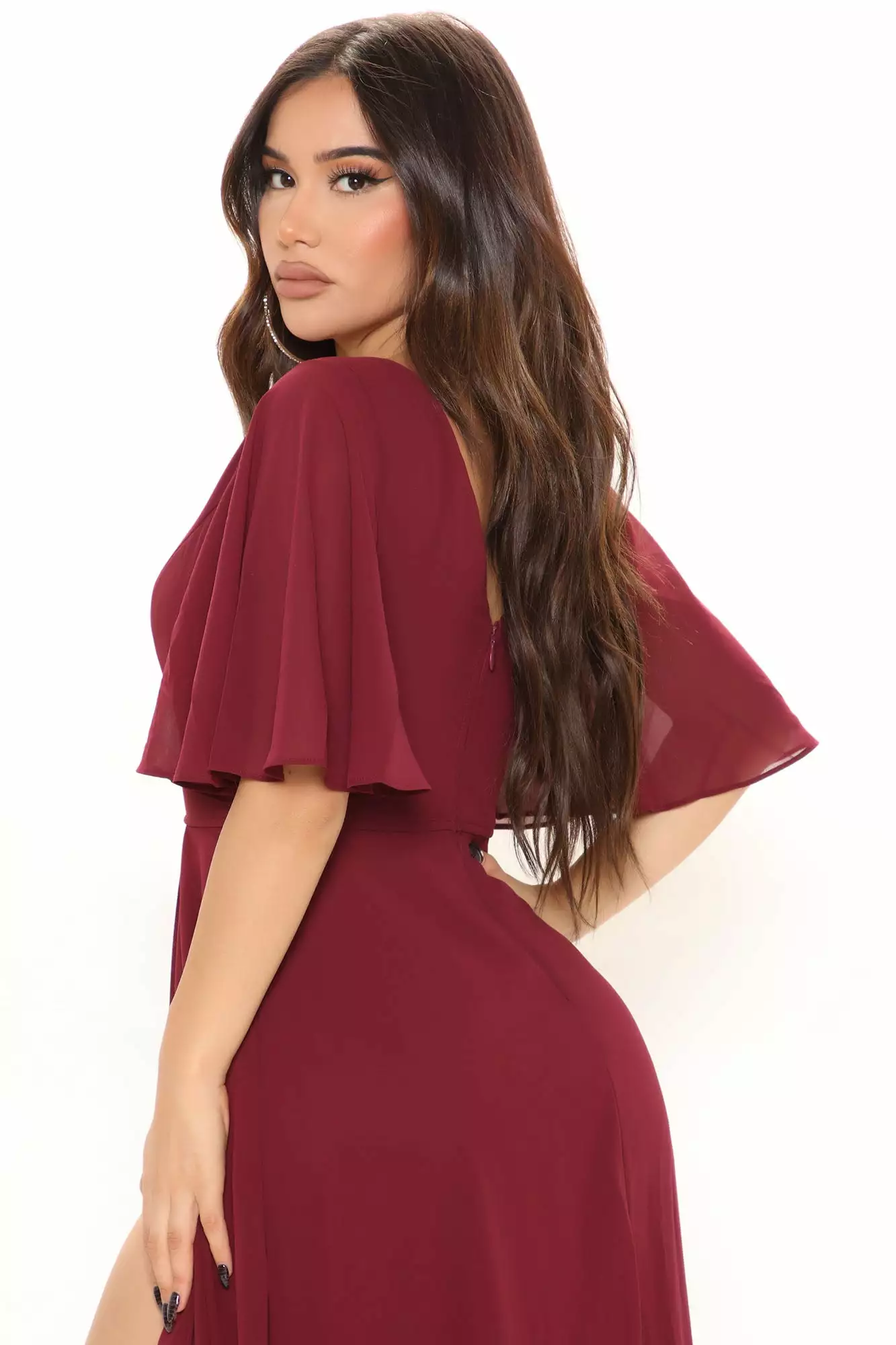 Fashion Nova Elsie Maxi Dress - Burgundy 6 Fashion Nova Elsie Maxi Dress - Burgundy - Image 4