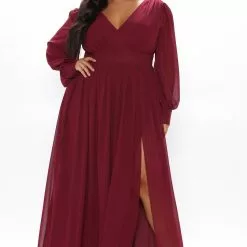 Fashion Nova I'm The One Maxi Dress - Burgundy