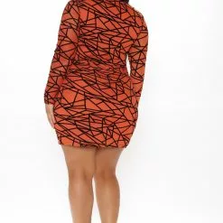 Fashion Nova Mesh It Up Mini Dress - Rust -Fashion Nova Dresses Shop 12 08 20Studio3 SN MJ 13 35 00 56 FN172 Rust PLUS 0521 WG