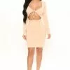 Fashion Nova Liana Mini Dress - Taupe -Fashion Nova Dresses Shop 12 20 21Studio1 ME CP 14 36 39 57 JD45415L Taupe 2678 EH