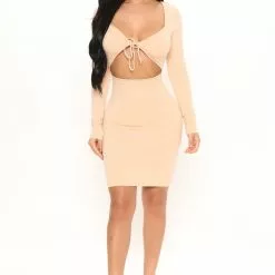 Fashion Nova Liana Mini Dress - Taupe