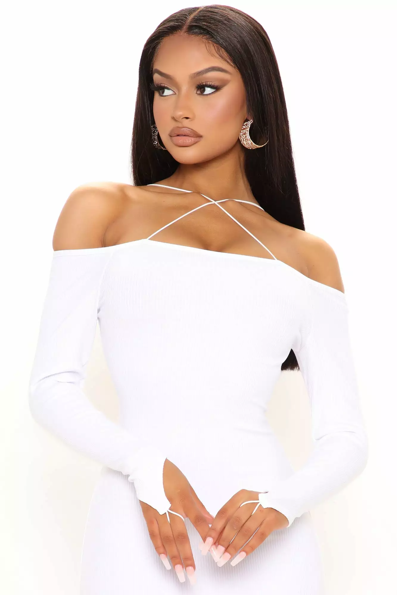 Fashion Nova Hilaria Ribbed Midi Dress - White 5 Fashion Nova Hilaria Ribbed Midi Dress - White - Image 3