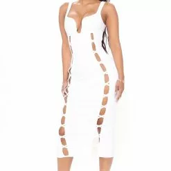 Fashion Nova No Cuts Given Bandage Midi Dress - White -Fashion Nova Dresses Shop 12 22 20Studio1 RT DJ 12 00 36 25 MD6674 White 30881 NT