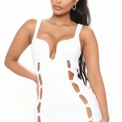 Fashion Nova No Cuts Given Bandage Midi Dress - White -Fashion Nova Dresses Shop 12 22 20Studio1 RT DJ 12 00 36 25 MD6674 White 30886 NT