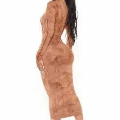 Fashion Nova Zipped In Tie Dye Midi Dress - Brown -Fashion Nova Dresses Shop 12 22 20Studio1 RT DJ 12 10 32 27 CD2238 Brown 31094 NT