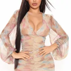 Fashion Nova Charley Long Sleeve Mini Dress - Brown/combo -Fashion Nova Dresses Shop 12 28 20Studio2 PA SD 14 43 39 36 D30071 Browncombo 5379 EH