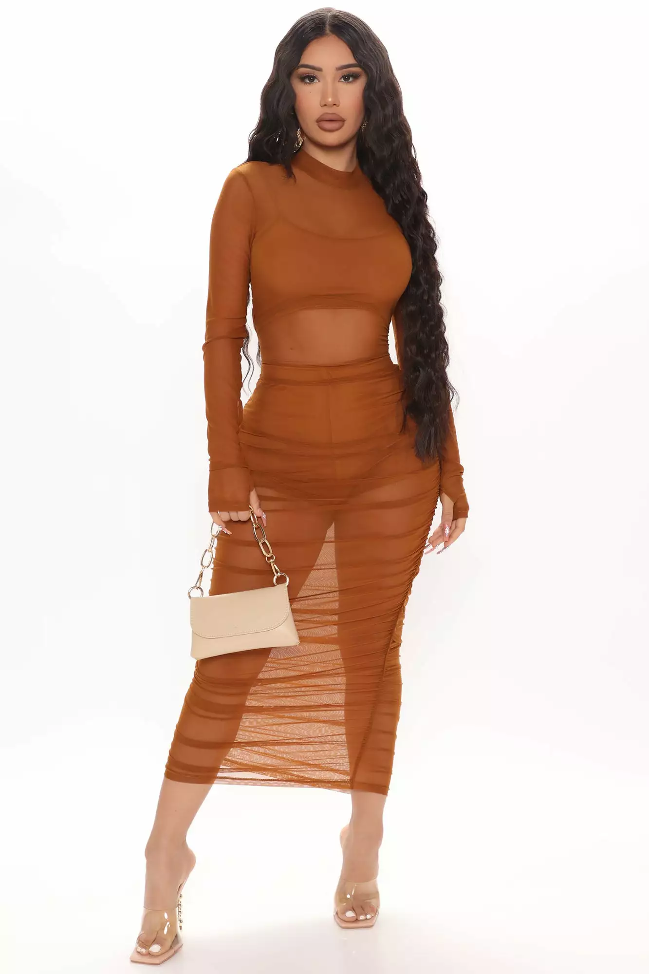 Fashion Nova Free Bird Midi Dress - Brown 6 Fashion Nova Free Bird Midi Dress - Brown - Image 4