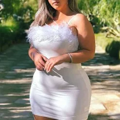 Fashion Nova 90's Chic Mini Dress - White -Fashion Nova Dresses Shop 90 sChicMiniDress White 6 MER plus