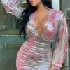 Fashion Nova A Bold Sight Metallic Mini Dress - Pink -Fashion Nova Dresses Shop ABoldSightMetallicMiniDress Pink MER 2