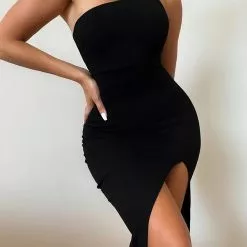 Fashion Nova A Careless Night Midi Dress - Black -Fashion Nova Dresses Shop ACarelessNightMidiDress Black MER 2