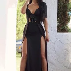 Fashion Nova A Lotta Energy Maxi Dress - Black