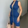 Fashion Nova Amaryllis Denim Mini Dress - Dark Wash -Fashion Nova Dresses Shop AmaryllisDenimMiniDress DarkWash MER 3