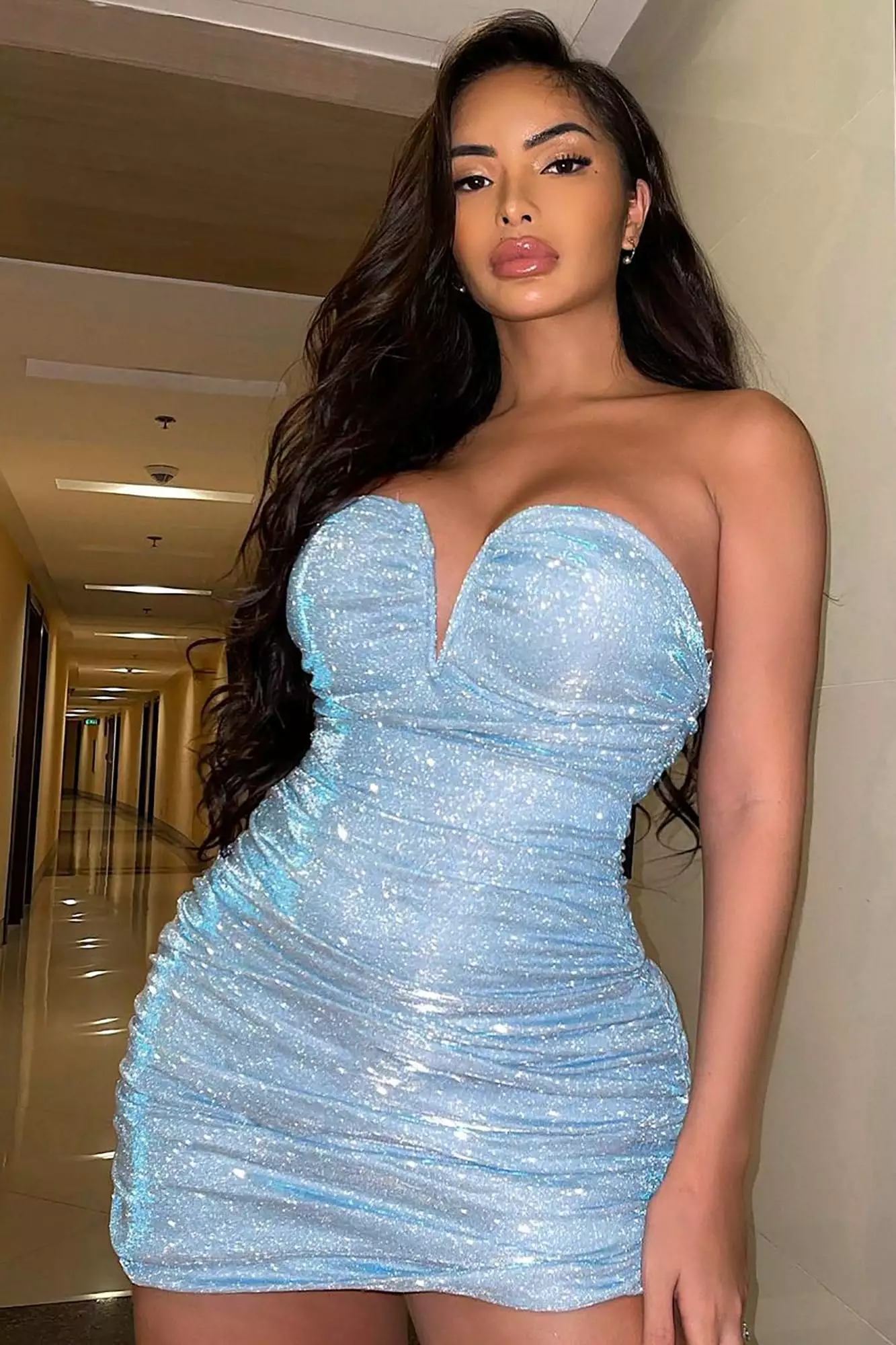 Fashion Nova Baddie Metallic Mini Dress - Light Blue 3 Fashion Nova Baddie Metallic Mini Dress - Light Blue
