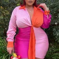 Fashion Nova Beauty Secrets Satin Mini Dress - Pink/combo -Fashion Nova Dresses Shop BeautySecretsSatinMiniDress Pinkcombo MER PLUS