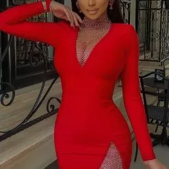Fashion Nova Beginning To Wonder Bandage Mini Dress - Red