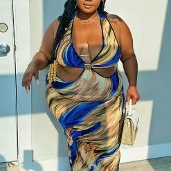 Fashion Nova Better Believe Me Maxi Dress - Blue/combo -Fashion Nova Dresses Shop BetterBelieveMeMaxiDress Bluecombo MER CURVE