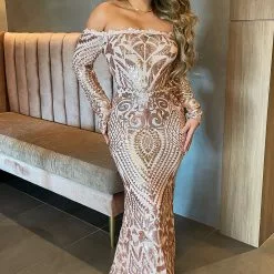 Fashion Nova Chloe RoseGold Sequin Dress - RoseGold