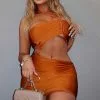 Fashion Nova Ciara Cut Out Mini Dress - Copper -Fashion Nova Dresses Shop CiaraCutOutMiniDress Copper MER
