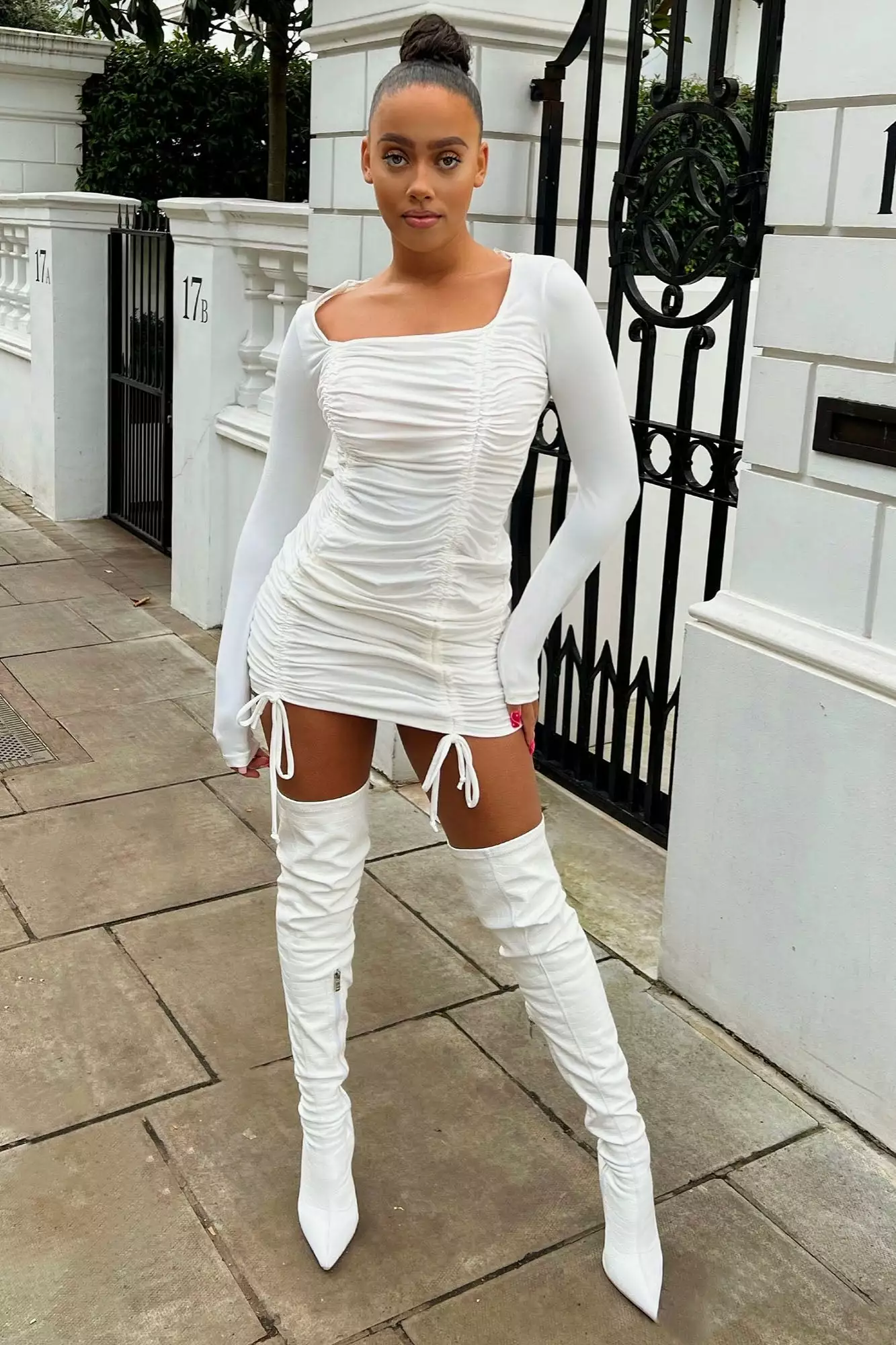 Fashion Nova Date Night Fit Mini Dress - White 4 Fashion Nova Date Night Fit Mini Dress - White - Image 2