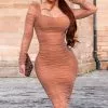 Fashion Nova Did You Mesh Me Ruched Midi Dress - Nude 1 Fashion Nova Did You Mesh Me Ruched Midi Dress - Nude -Fashion Nova Dresses Shop DidYouMeshMeRuchedMidiDress Nude MER 2