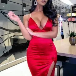 Fashion Nova Don't Doubt Me Midi Dress - Red