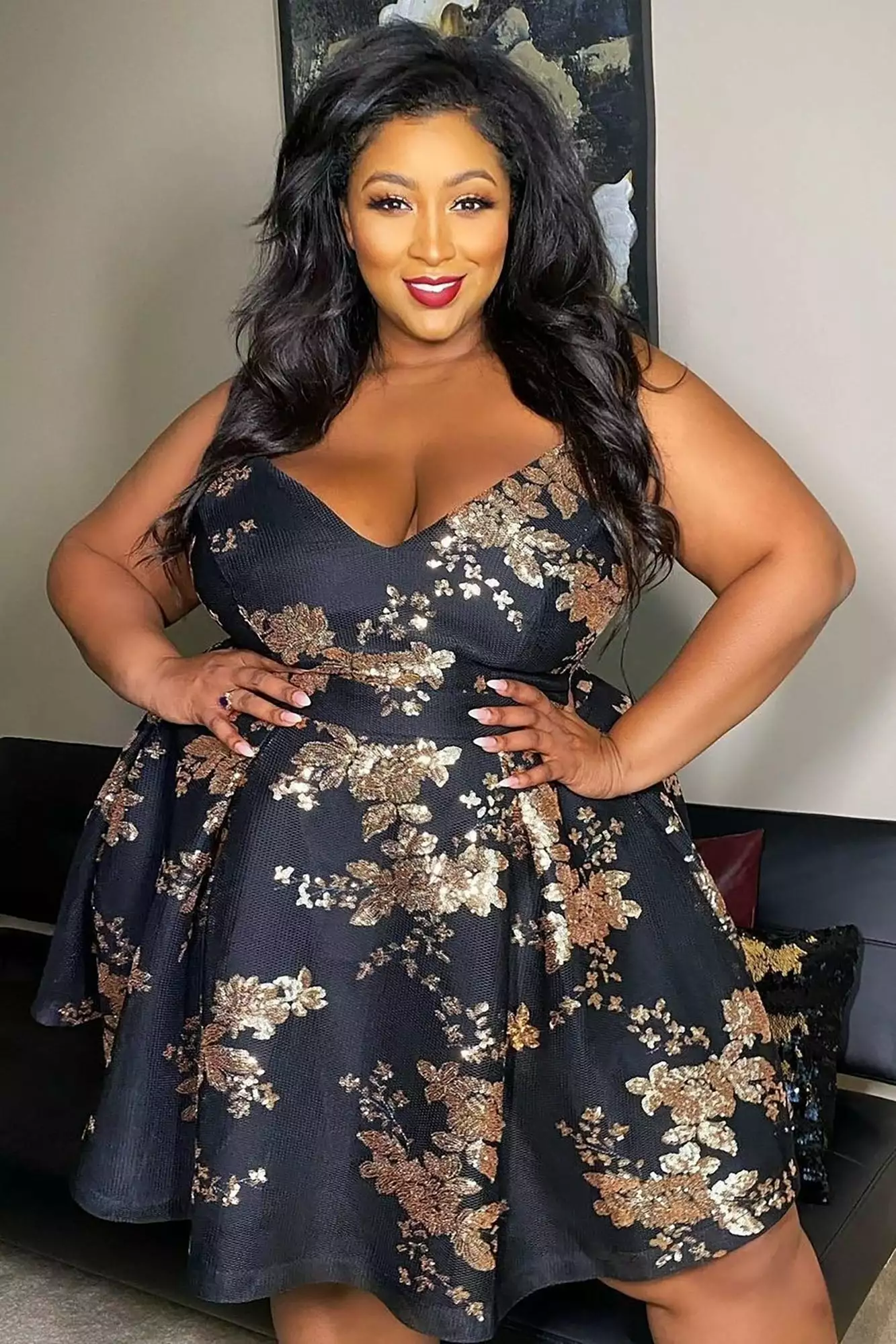 Fashion Nova Farrah Fit And Flare Mini Dress - Black/Rose Gold 8 Fashion Nova Farrah Fit And Flare Mini Dress - Black/Rose Gold - Image 6