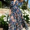 Fashion Nova Farrah Floral Maxi Dress - Navy/combo -Fashion Nova Dresses Shop FarrahFloralMaxiDress Navycombo MER