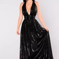 Fashion Nova Go Glam Sequin Maxi Dress - Black
