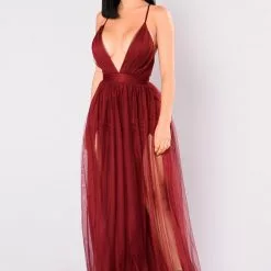 Fashion Nova On The Runway Maxi Dress - Wine