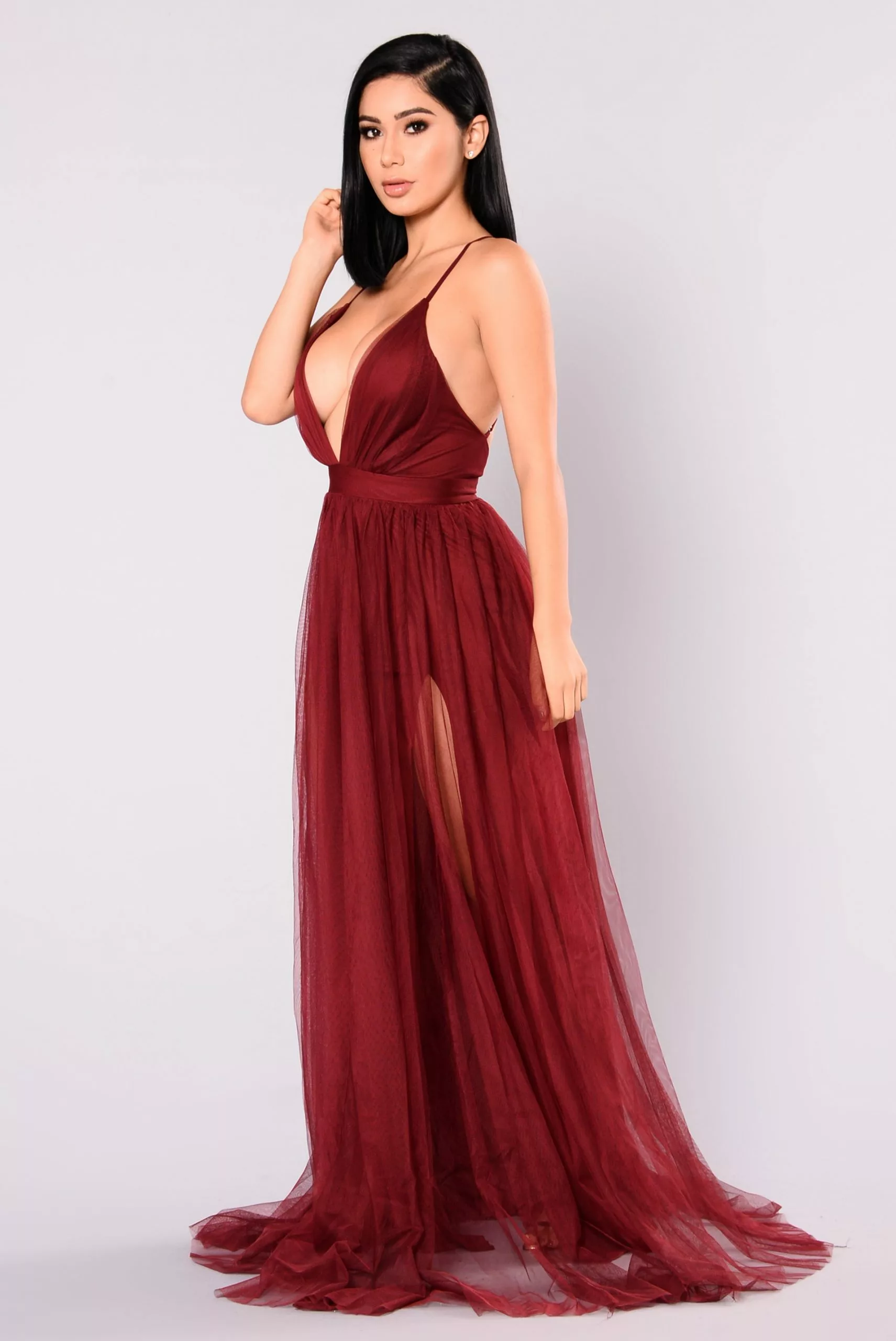 Fashion Nova On The Runway Maxi Dress - Wine 6 Fashion Nova On The Runway Maxi Dress - Wine - Image 4