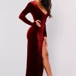 Fashion Nova Love Sex Magic Velvet Dress - Wine -Fashion Nova Dresses Shop Fashion Nova 09 06 17 1305 scaled