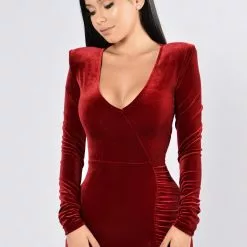Fashion Nova Love Sex Magic Velvet Dress - Wine -Fashion Nova Dresses Shop Fashion Nova 09 14 956