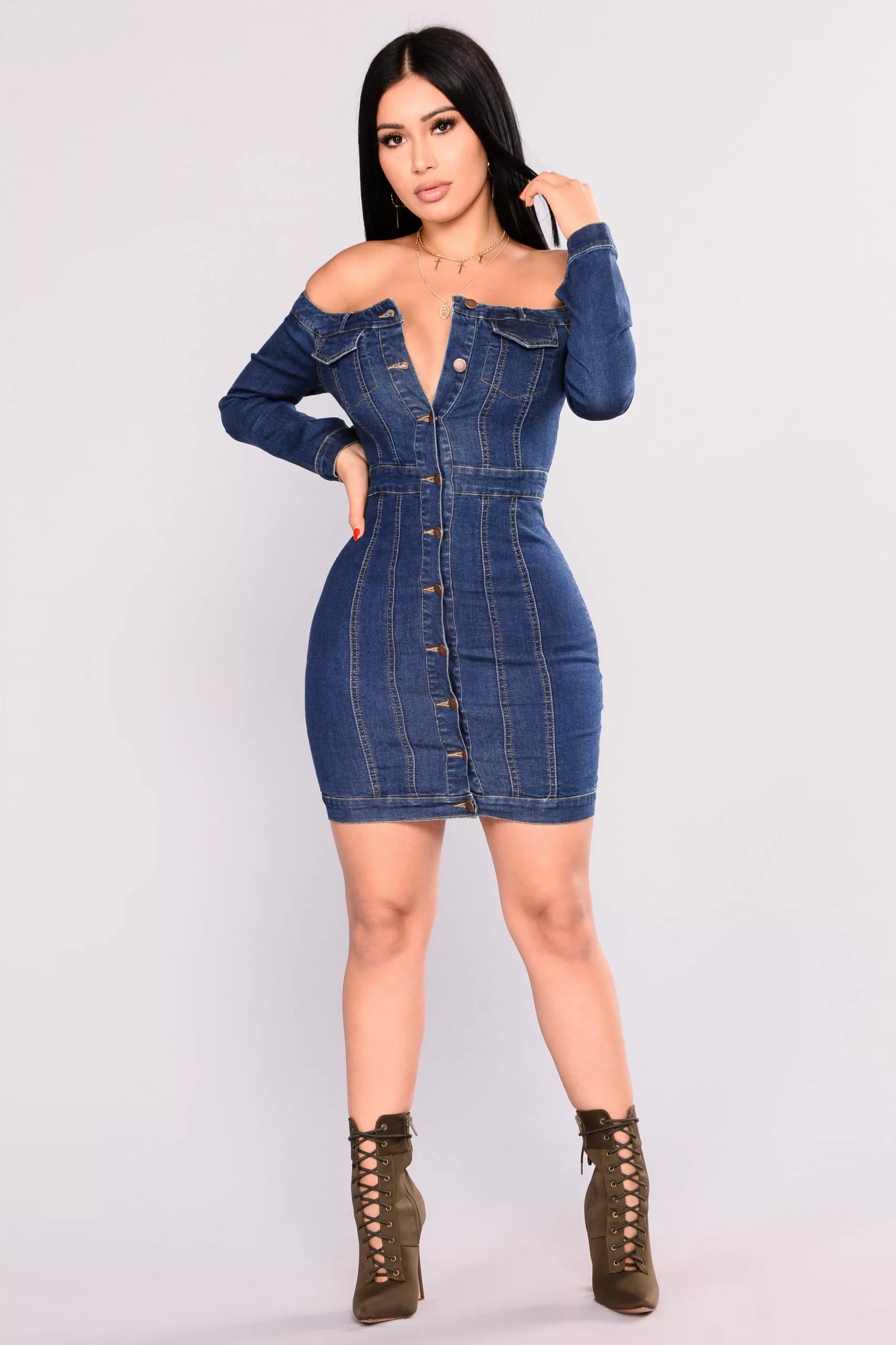 Fashion Nova Start Your Engines Denim Dress - Medium Wash 7 Fashion Nova Start Your Engines Denim Dress - Medium Wash - Image 5