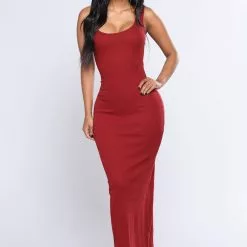 Fashion Nova Mulberry Street Maxi Dress - Burgundy