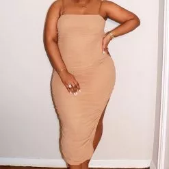 Fashion Nova Feeling My Mesh Dress - Nude -Fashion Nova Dresses Shop FeelingMyMeshDress Nude MER