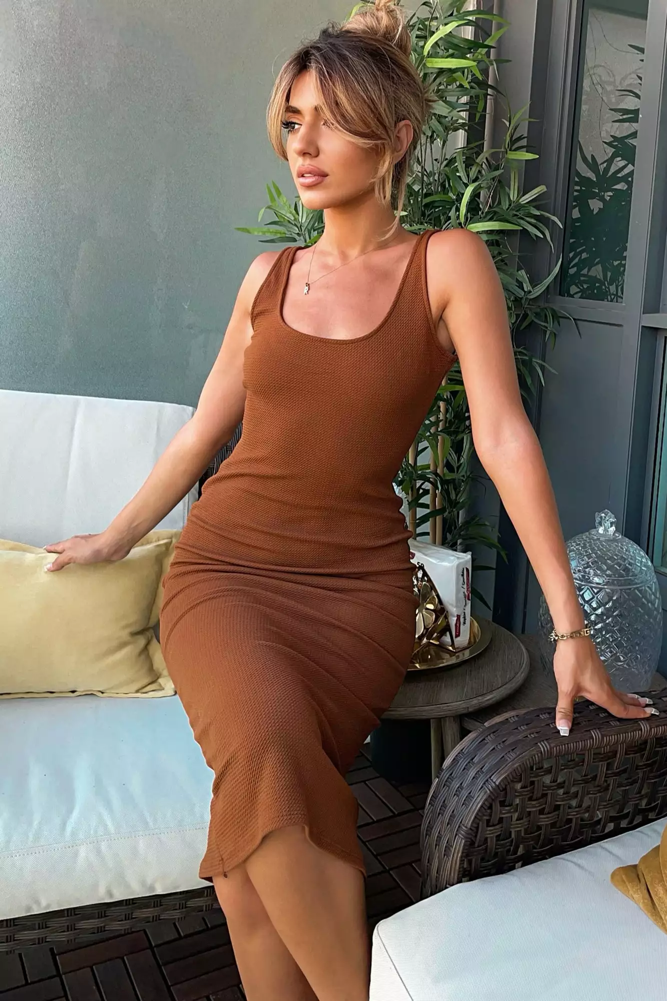 Fashion Nova Feeling Reborn Midi Dress - Brown 4 Fashion Nova Feeling Reborn Midi Dress - Brown - Image 2
