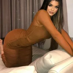 Fashion Nova Free Bird Midi Dress - Brown 15 Fashion Nova Free Bird Midi Dress - Brown -Fashion Nova Dresses Shop FreeBirdMidiDress Brown MER 3