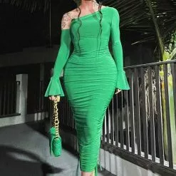 Fashion Nova Get It Right Midi Dress - Kelly Green -Fashion Nova Dresses Shop GetItRightMidiDress KellyGreen MER